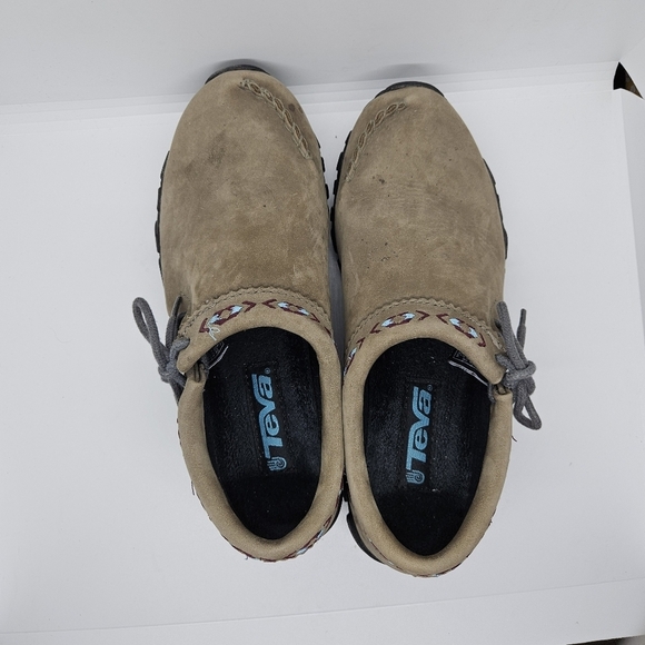 Teva Moki embroidered nubuck mocassins brown size 8 - Picture 5 of 10